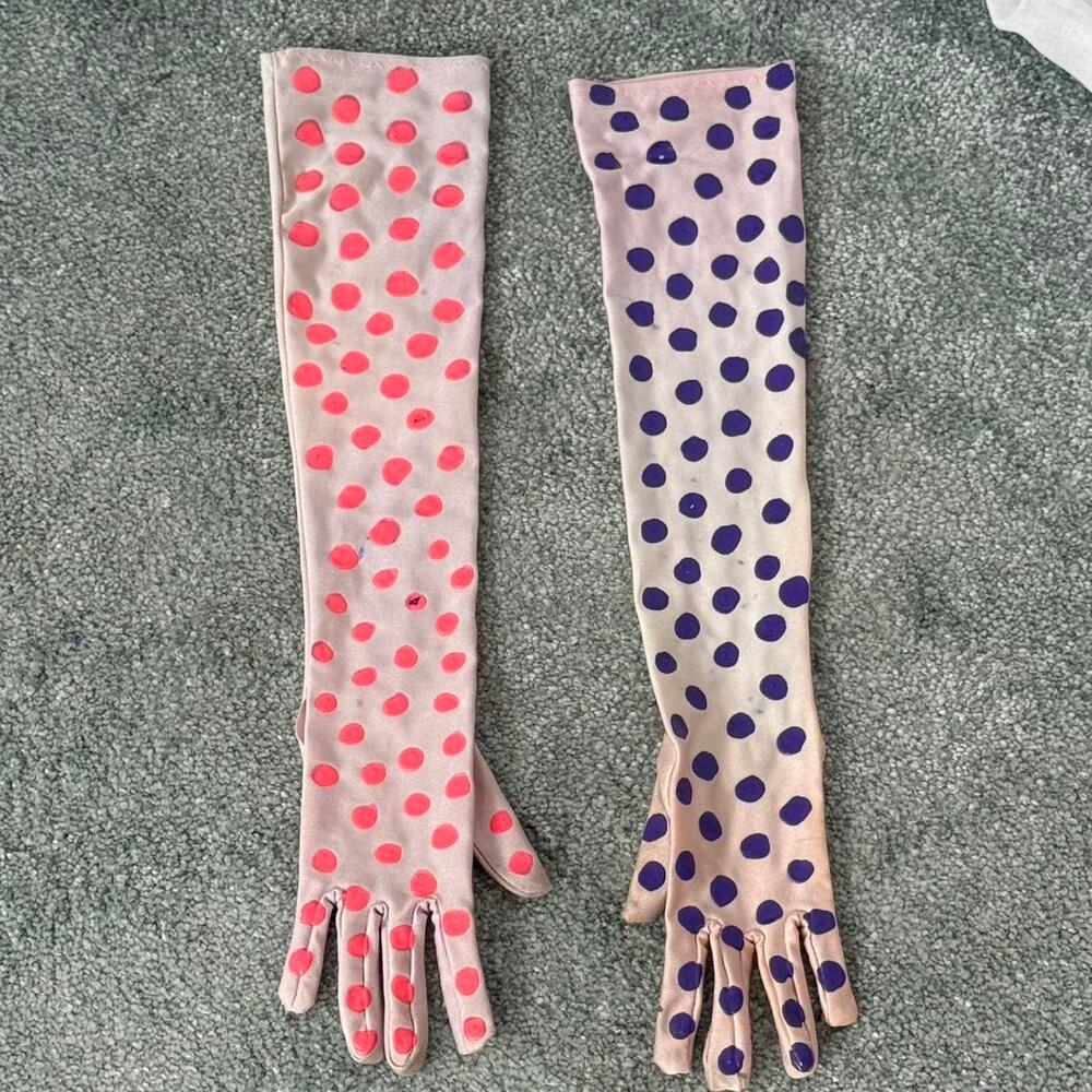 ⊹ ⟡ ⊹ Upcycled Polka Dot Opera Gloves ⊹ ⟡ ⊹